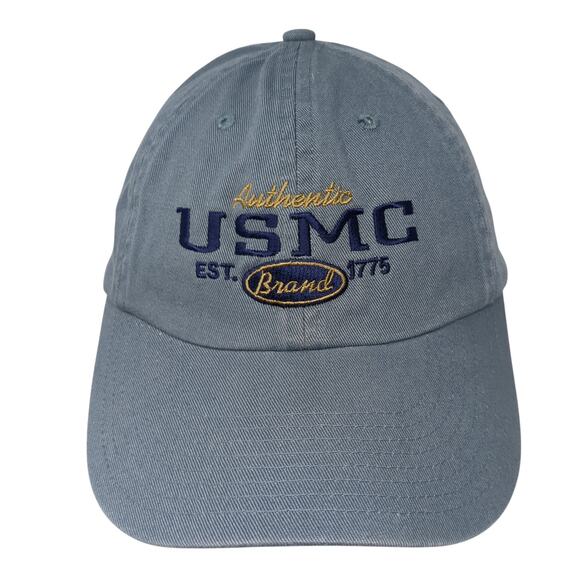 Authentic USMC Brand Est. 1775 Baseball Cap Blue One Size Adjustable Embroidered - Picture 1 of 9